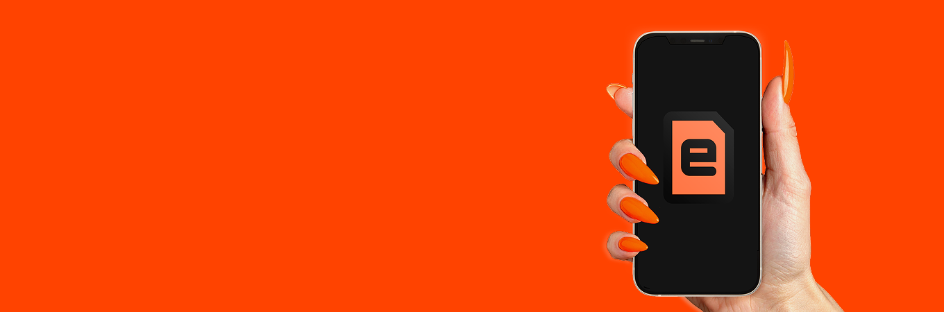 Hand with mobile (shown to the right)