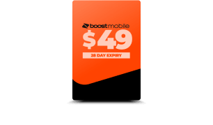 $49 Boost Mobile Prepaid SIM on the Telstra Mobile Network, Starter SIM includes first $49 recharge, SIM fits any device